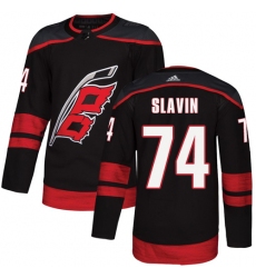 Men's Adidas Carolina Hurricanes #74 Jaccob Slavin Authentic Black Alternate NHL Jersey