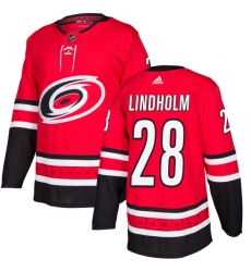 Youth Adidas Carolina Hurricanes #28 Elias Lindholm Premier Red Home NHL Jersey