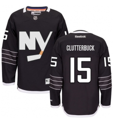 Men's Reebok New York Islanders #15 Cal Clutterbuck Premier Black Third NHL Jersey