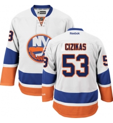 Men's Reebok New York Islanders #53 Casey Cizikas Authentic White Away NHL Jersey