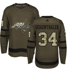 Men's Adidas Washington Capitals #34 Jonas Siegenthaler Authentic Black Team Logo Fashion NHL Jersey