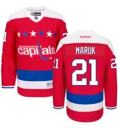 Women's Reebok Washington Capitals #21 Dennis Maruk Authentic Red Third NHL Jersey