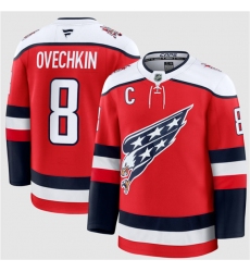Men's Washington Capitals #8 Alexander Ovechkin Red 2025-26 C Alternate Stitched Hockey Jersey