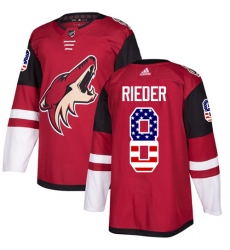 Youth Adidas Arizona Coyotes #8 Tobias Rieder Authentic Red USA Flag Fashion NHL Jersey