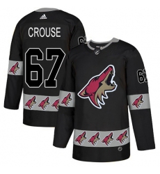 Men's Adidas Arizona Coyotes #67 Lawson Crouse Authentic Black Team Logo Fashion NHL Jersey