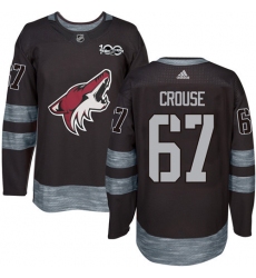 Men's Adidas Arizona Coyotes #67 Lawson Crouse Premier Black 1917-2017 100th Anniversary NHL Jersey