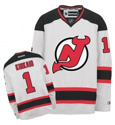 Men's Reebok New Jersey Devils #1 Keith Kinkaid Authentic White Away NHL Jersey