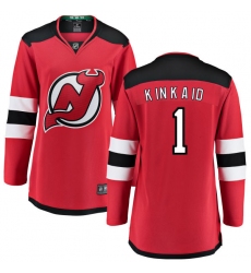 Women's New Jersey Devils #1 Keith Kinkaid Fanatics Branded Red Home Breakaway NHL Jersey