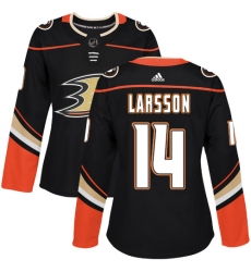Women's Adidas Anaheim Ducks #14 Jacob Larsson Authentic Black Home NHL Jersey