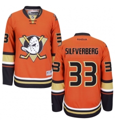 Men's Reebok Anaheim Ducks #33 Jakob Silfverberg Premier Orange Third NHL Jersey