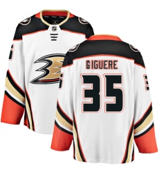Men's Anaheim Ducks #35 Jean-Sebastien Giguere Fanatics Branded White Away Breakaway NHL Jersey