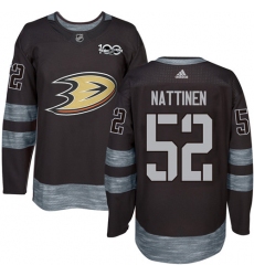 Men's Adidas Anaheim Ducks #52 Julius Nattinen Premier Black 1917-2017 100th Anniversary NHL Jersey