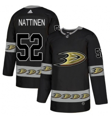 Men's Adidas Anaheim Ducks #52 Julius Nattinen Premier Black Team Logo Fashion NHL Jersey