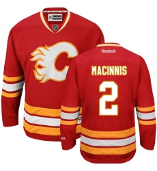 Men's Reebok Calgary Flames #2 Al MacInnis Authentic Red Third NHL Jersey
