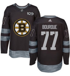 Men's Adidas Boston Bruins #77 Ray Bourque Authentic Black 1917-2017 100th Anniversary NHL Jersey