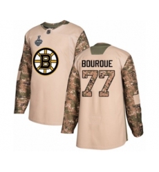 Men's Boston Bruins #77 Ray Bourque Authentic Camo Veterans Day Practice 2019 Stanley Cup Final Bound Hockey Jersey
