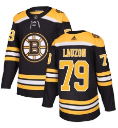 Men's Adidas Boston Bruins #79 Jeremy Lauzon Authentic Black Home NHL Jersey