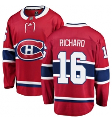 Men's Montreal Canadiens #16 Henri Richard Authentic Red Home Fanatics Branded Breakaway NHL Jersey