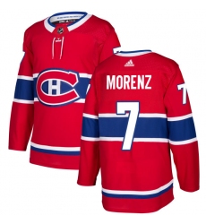 Men's Adidas Montreal Canadiens #7 Howie Morenz Premier Red Home NHL Jersey