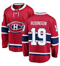 Men's Montreal Canadiens #19 Larry Robinson Authentic Red Home Fanatics Branded Breakaway NHL Jersey