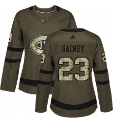 Women's Adidas Montreal Canadiens #23 Bob Gainey Authentic Green Salute to Service NHL Jersey