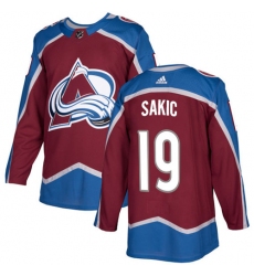 Men's Adidas Colorado Avalanche #19 Joe Sakic Authentic Burgundy Red Home NHL Jersey