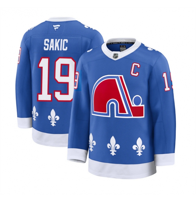 Men's Colorado Avalanche #19 Joe Sakic Blue 2025 With C Alternate Stitched Jersey