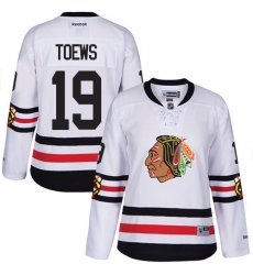 Women's Reebok Chicago Blackhawks #19 Jonathan Toews Premier White 2017 Winter Classic NHL Jersey