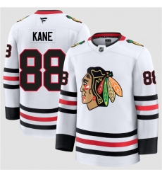 Men's Chicago Blackhawks #88 Patrick Kane White 2024-25 Away Stitched Hockey Jersey