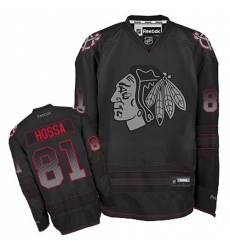Men's Reebok Chicago Blackhawks #81 Marian Hossa Premier Black Accelerator NHL Jersey