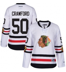 Women's Reebok Chicago Blackhawks #50 Corey Crawford Premier White 2017 Winter Classic NHL Jersey