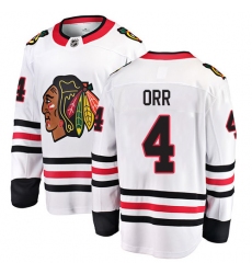 Youth Chicago Blackhawks #4 Bobby Orr Fanatics Branded White Away Breakaway NHL Jersey