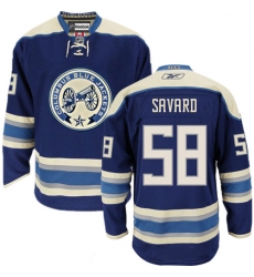Youth Reebok Columbus Blue Jackets #58 David Savard Premier Navy Blue Third NHL Jersey