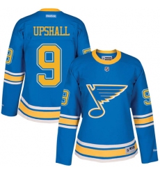Women's Reebok St. Louis Blues #9 Scottie Upshall Premier Blue 2017 Winter Classic NHL Jersey