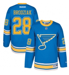 Men's Reebok St. Louis Blues #28 Kyle Brodziak Authentic Blue 2017 Winter Classic NHL Jersey