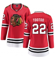 Women's Chicago Blackhawks #22 Jordin Tootoo Fanatics Branded Red Home Breakaway NHL Jersey
