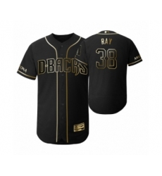 Men's 2019 Golden Edition Arizona Diamondbacks Black #38 Robbie Ray Flex Base Jersey