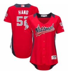 Women's Majestic San Diego Padres #52 Brad Hand Game Red National League 2018 MLB All-Star MLB Jersey