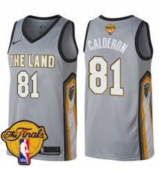 Youth Nike Cleveland Cavaliers #81 Jose Calderon Swingman Gray 2018 NBA Finals Bound NBA Jersey - City Edition