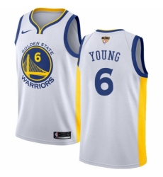 Youth Nike Golden State Warriors #6 Nick Young Authentic White Home 2018 NBA Finals Bound NBA Jersey - Association Edition