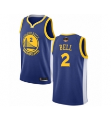 Men's Golden State Warriors #2 Jordan Bell Swingman Royal Blue 2019 Basketball Finals Bound Basketball Jersey - Icon Edition