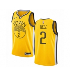 Youth Nike Golden State Warriors #2 Jordan Bell Yellow Swingman Jersey - Earned Edition