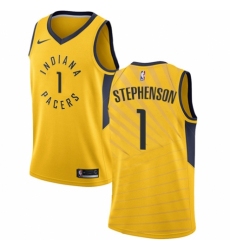Women's Nike Indiana Pacers #1 Lance Stephenson Authentic Gold NBA Jersey Statement Edition