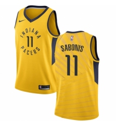 Youth Nike Indiana Pacers #11 Domantas Sabonis Authentic Gold NBA Jersey Statement Edition