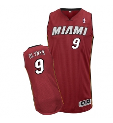 Men's Adidas Miami Heat #9 Kelly Olynyk Authentic Red Alternate NBA Jersey