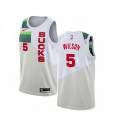 Women's Nike Milwaukee Bucks #5 D. J. Wilson White Swingman Jersey - Earned Edition