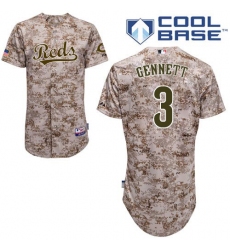 Men's Majestic Cincinnati Reds #3 Scooter Gennett Replica Camo Alternate Cool Base MLB Jersey