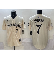 Men's Philadelphia Phillies #7 Trea Turner Cream Gothic Vapor Limited Stitched Jersey
