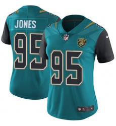 Women's Nike Jacksonville Jaguars #95 Abry Jones Teal Green Team Color Vapor Untouchable Elite Player NFL Jersey