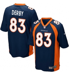 Men's Nike Denver Broncos #83 A.J. Derby Game Navy Blue Alternate NFL Jersey